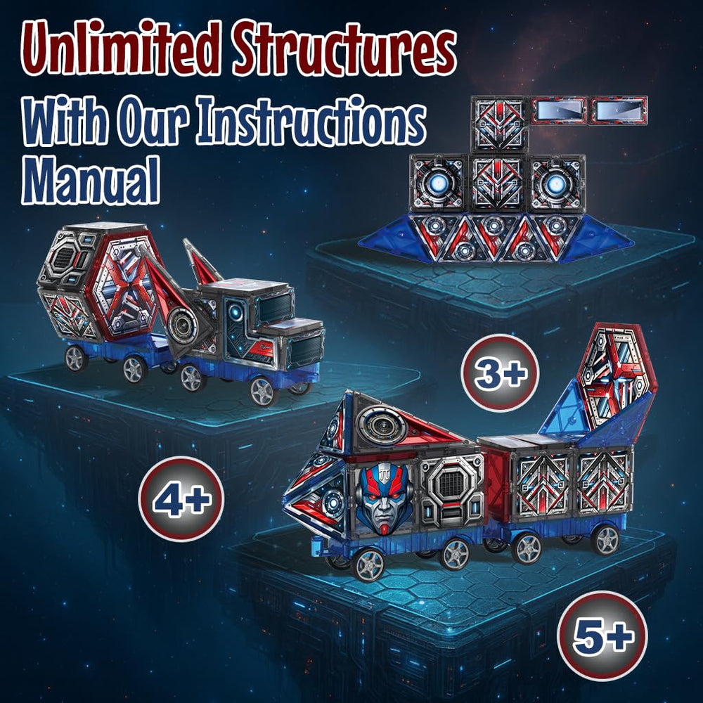 Little Pi MegaBots see-through plastics showcase light effects during transformations