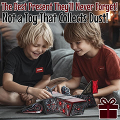 ShadowBots glowing red details highlight dramatic robot transformations during imaginative play