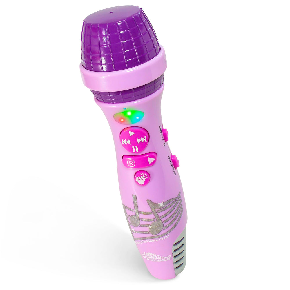 Little Pretender pink-purple karaoke microphone for toddlers with built-in songs and pretend play