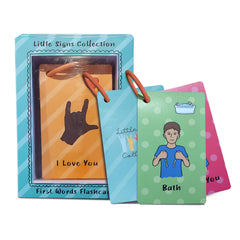 Little Signs Collection flash card shows letter A with a sign and picture for early learning.