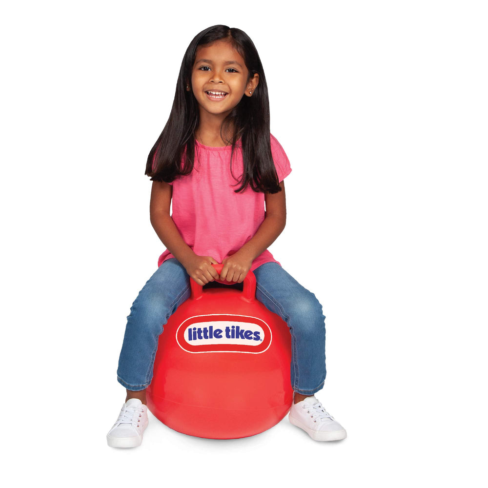 Little Tikes hopper ball red, top view, ideal for indoor fun and balance practice.