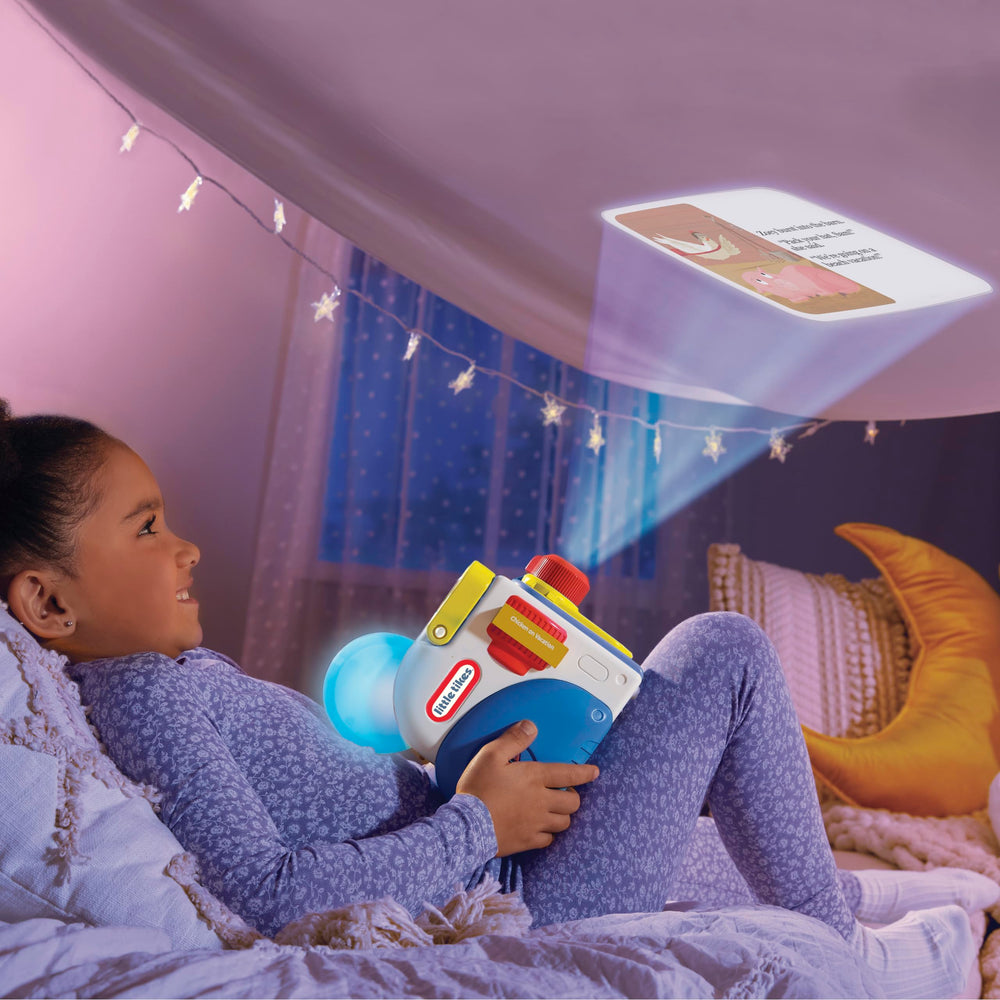 Little Tikes Story Dream Machine narration with on wall words supports early reading