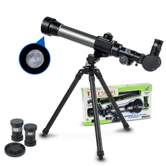 Little World astronomical telescope on tripod enables easy stargazing.