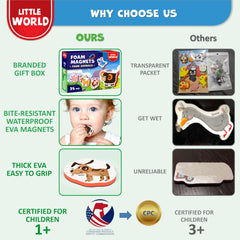 Little World colorful animal magnets spark creative fridge activities.
