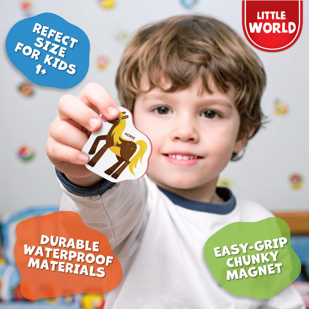 Little World magnets have strong backing for reliable placement during play.