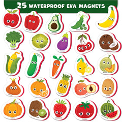 Little World fruits and vegetables magnets in vibrant colors for learning play.