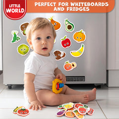 Little World magnets with durable backing to stay put on metal surfaces.