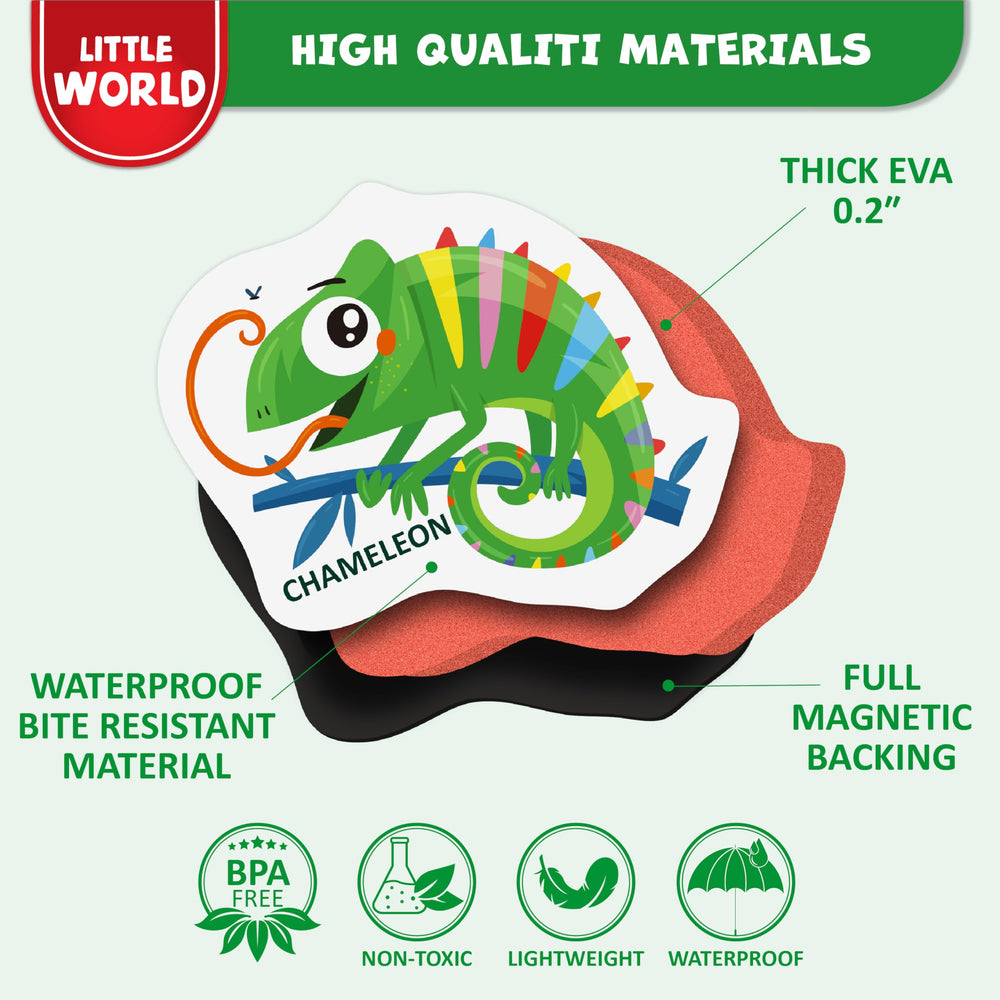 Little World magnets with strong backing ensure stable, lasting play.