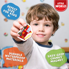 Little World vehicle magnets for toddlers invite storytelling and hands-on learning at home.