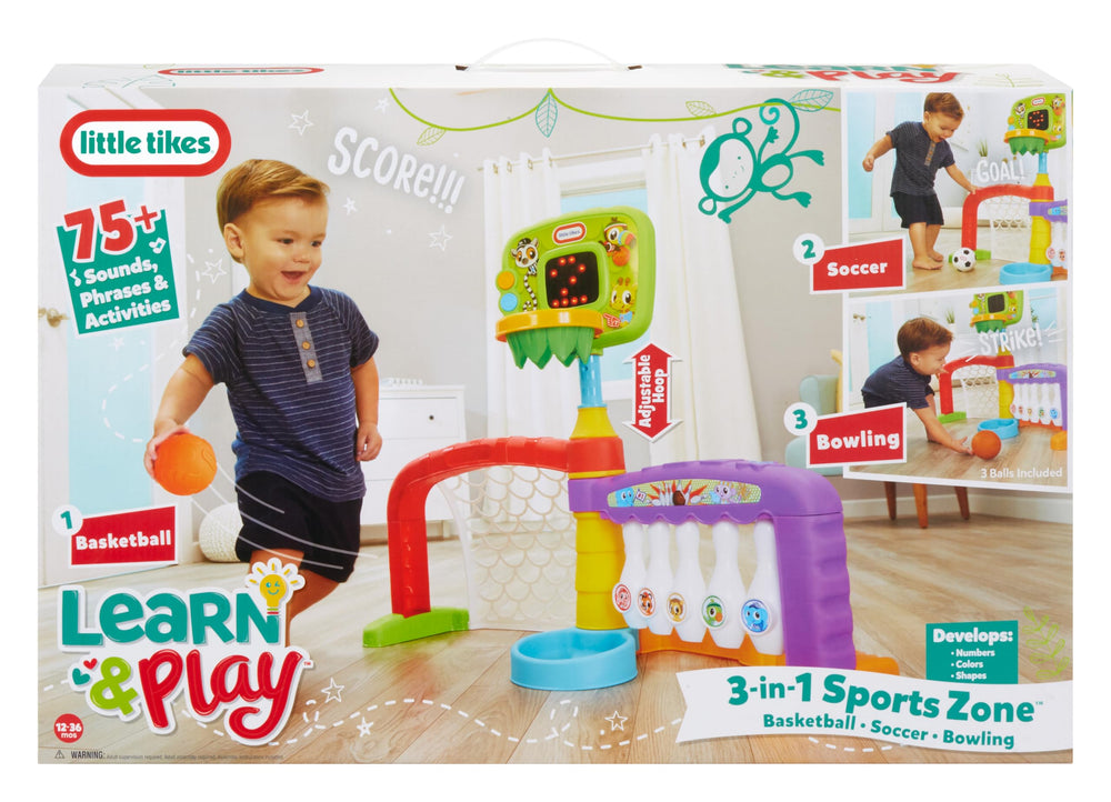 Little Tikes 3-in-1 Sports Zone folds for easy storage after play