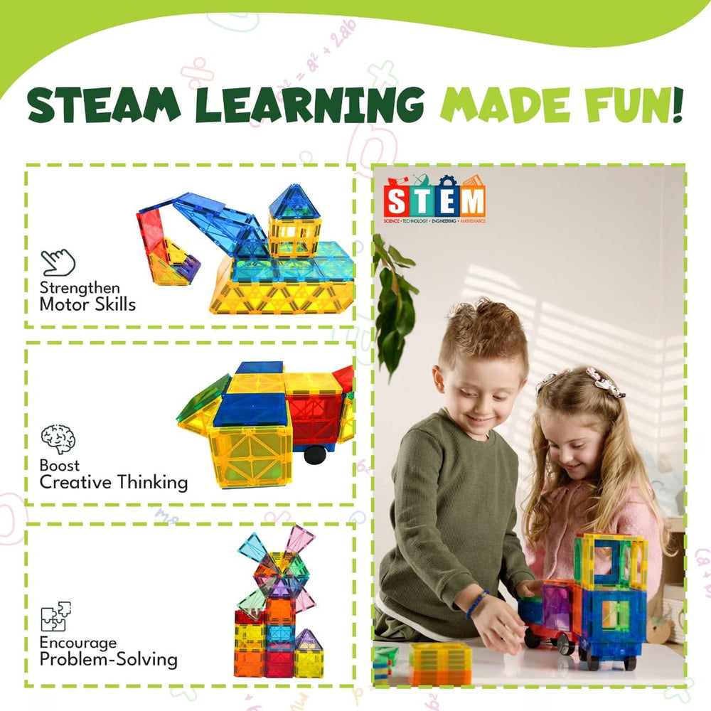 Little Vo strong magnets secure tall, stable builds during play.