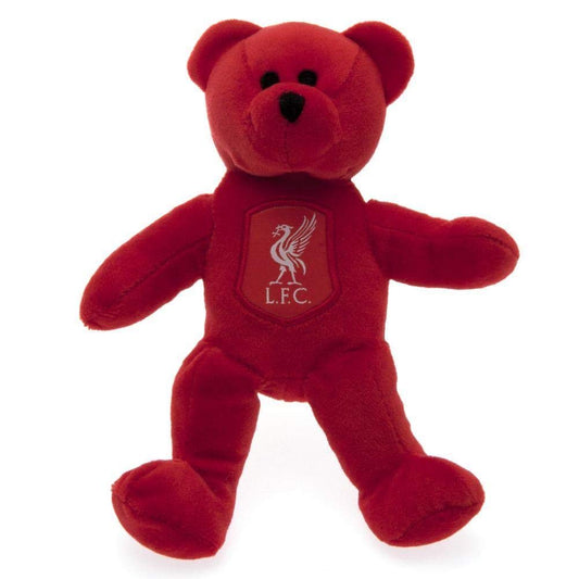 Liverpool FC mini bear front view with crest, ideal for display and gifting.