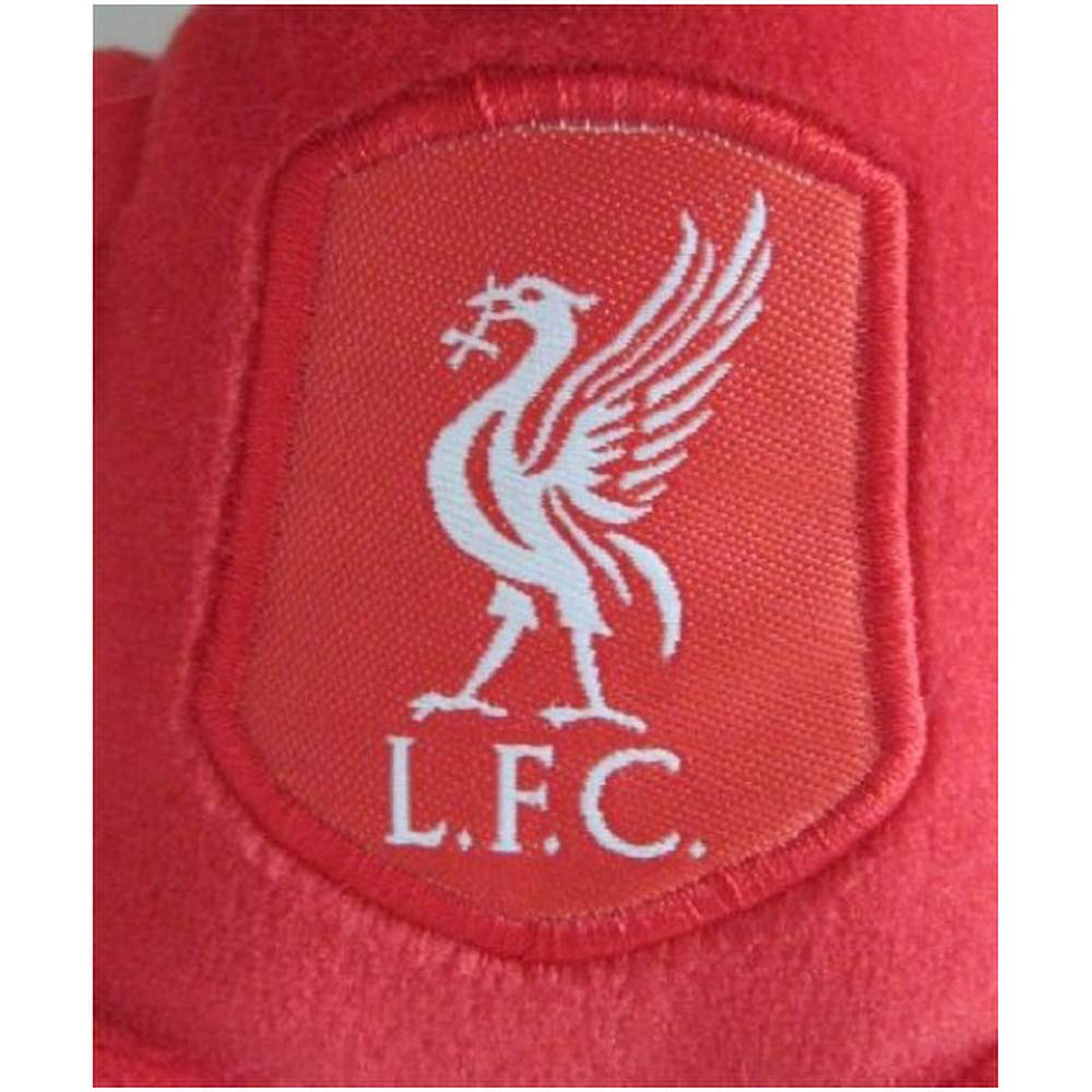 Liverpool FC mini bear on shelf, ideal fan display.