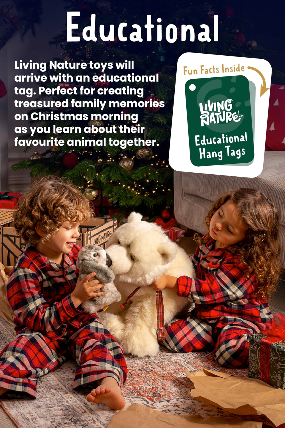 Living Nature educational tag rabbit toy to spark curiosity about wildlife.