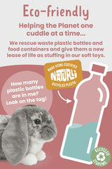 Living Nature plush educational tag for learning about rabbits
