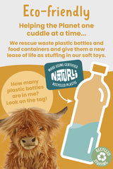 Living Nature Highland Cow eco-friendly plush made from Naturli recycled bottles.
