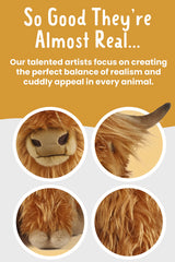 Living Nature Highland Cow tiny horns and squishy hooves add charm.