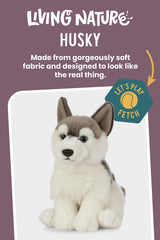 Living Nature Husky blue eyes detail capture charming, lifelike appeal for kids.