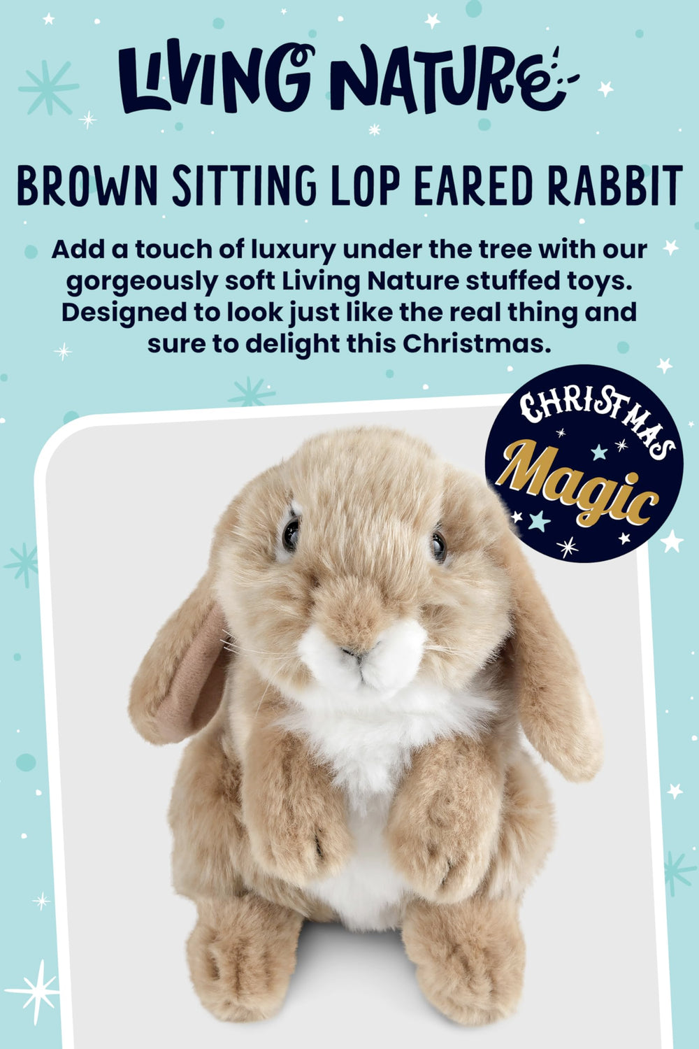 Living Nature soft rabbit toy, 18 cm, gentle feel for kids.