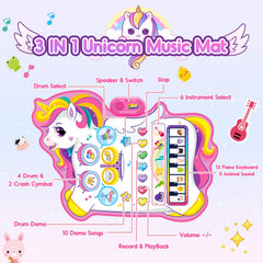 LIWIN LET'S GO unicorn musical mat folded for easy storage and travel