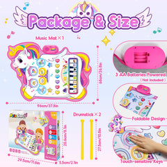 LIWIN LET'S GO unicorn musical mat large 37 by 26 inch play space for toddlers