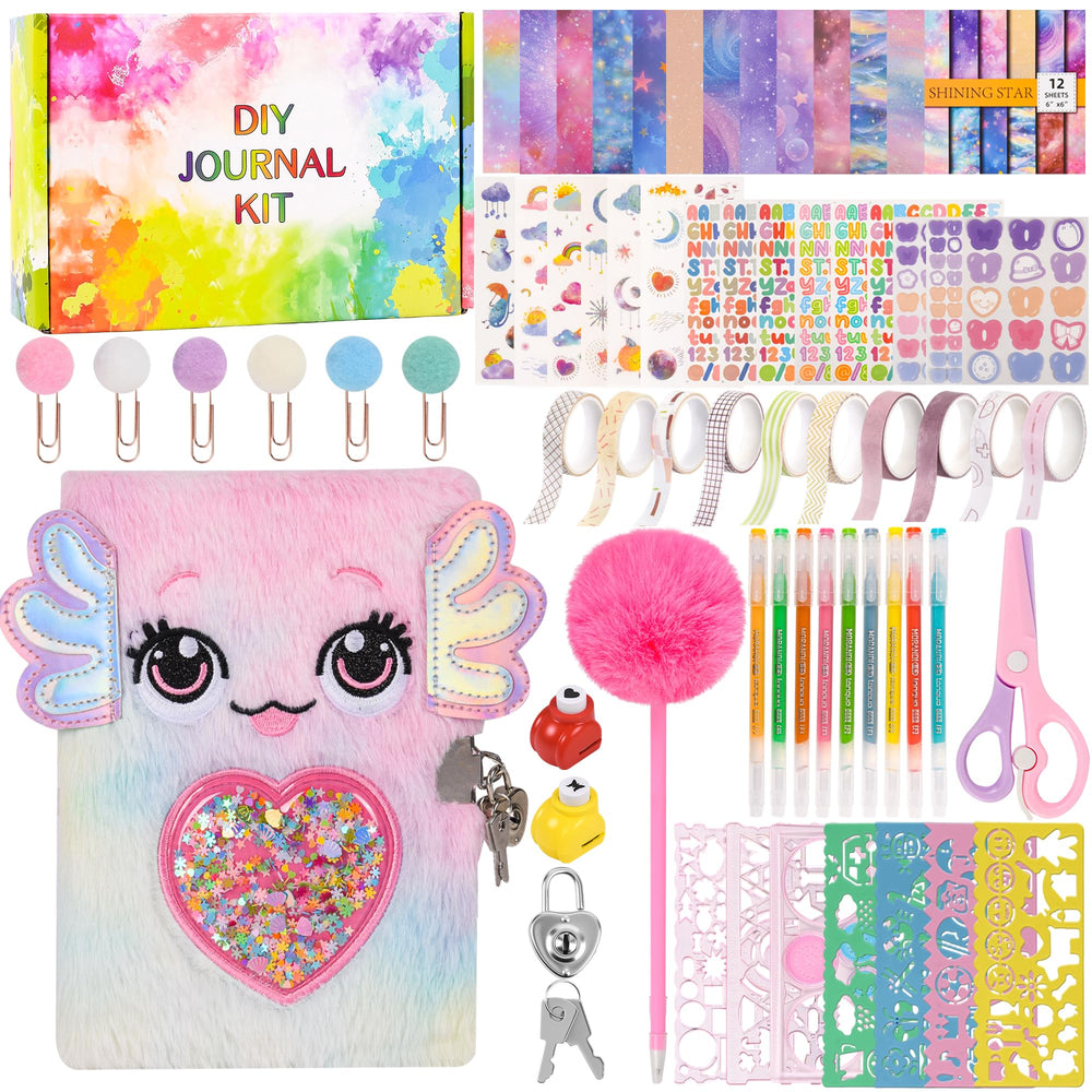 LiYiQ plush axolotl diary cover invites private journaling