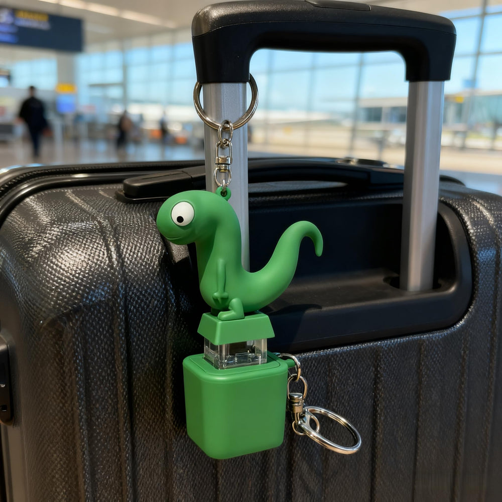 Lizard Button Keychain durable ABS material for everyday use.