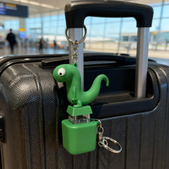 Lizard Button Keychain durable ABS material for everyday use.
