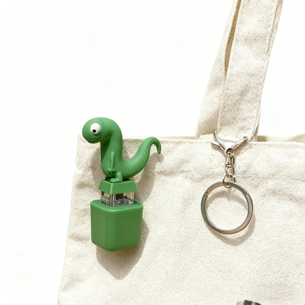 Lizard Button Keychain rechargeable design avoids frequent battery changes.