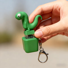 Lizard Button Keychain squeeze action for tactile fidgeting.