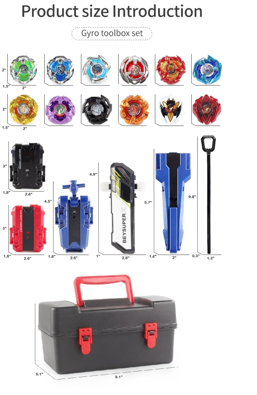 LJXTTDZS portable storage box keeps tops organized between play sessions.