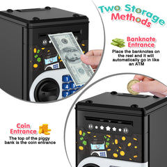 LJZJ ABS plastic piggy bank front view highlighting kid-friendly design