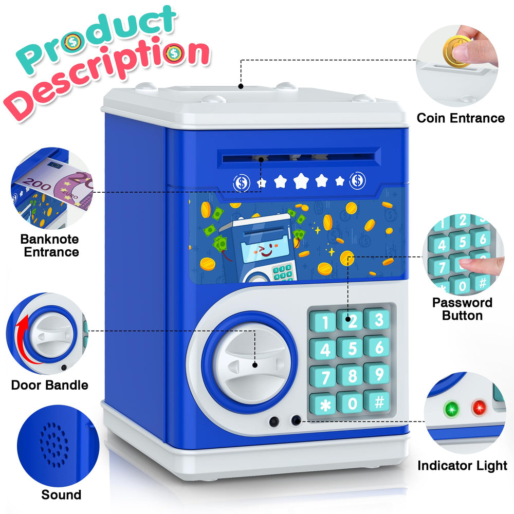 Kid-friendly LJZJ piggy bank design with bright colors