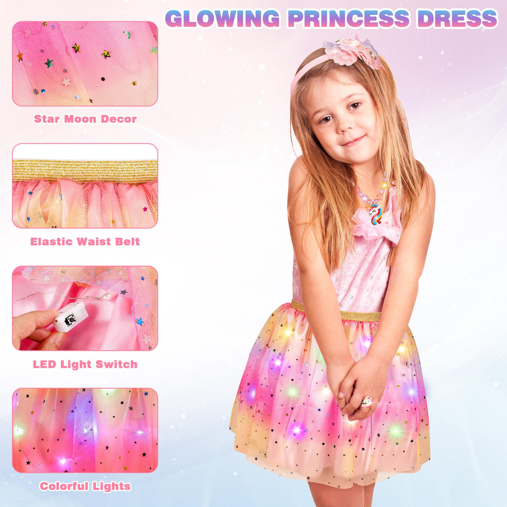 LJZJ skirt with snowflakes and glittery tulle for magical play.