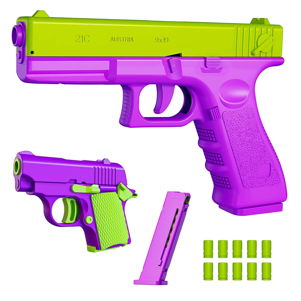 LLESSOO shell ejecting toy front view showing compact portable fidget fun.