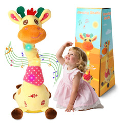 LLUKEME dancing giraffe toy with glowing neck enhances visual play
