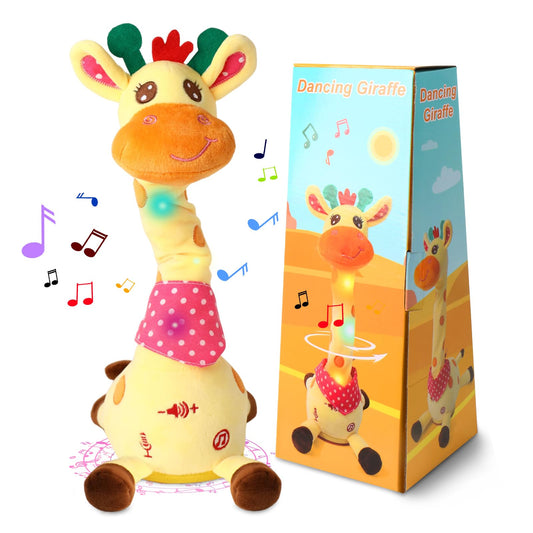 LLUKEME Dancing Talking Giraffe Toy in dancing action to engage toddlers in rhythmic play