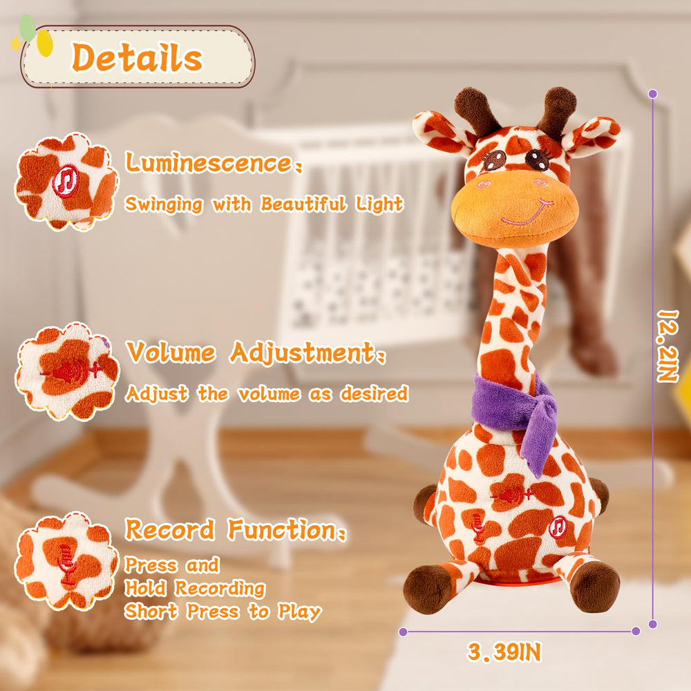 LLUKEME dancing giraffe toy LED lights illuminate play