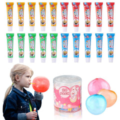 LM.XDBQ bubble tubes in a colorful bucket for easy storage and quick creative play
