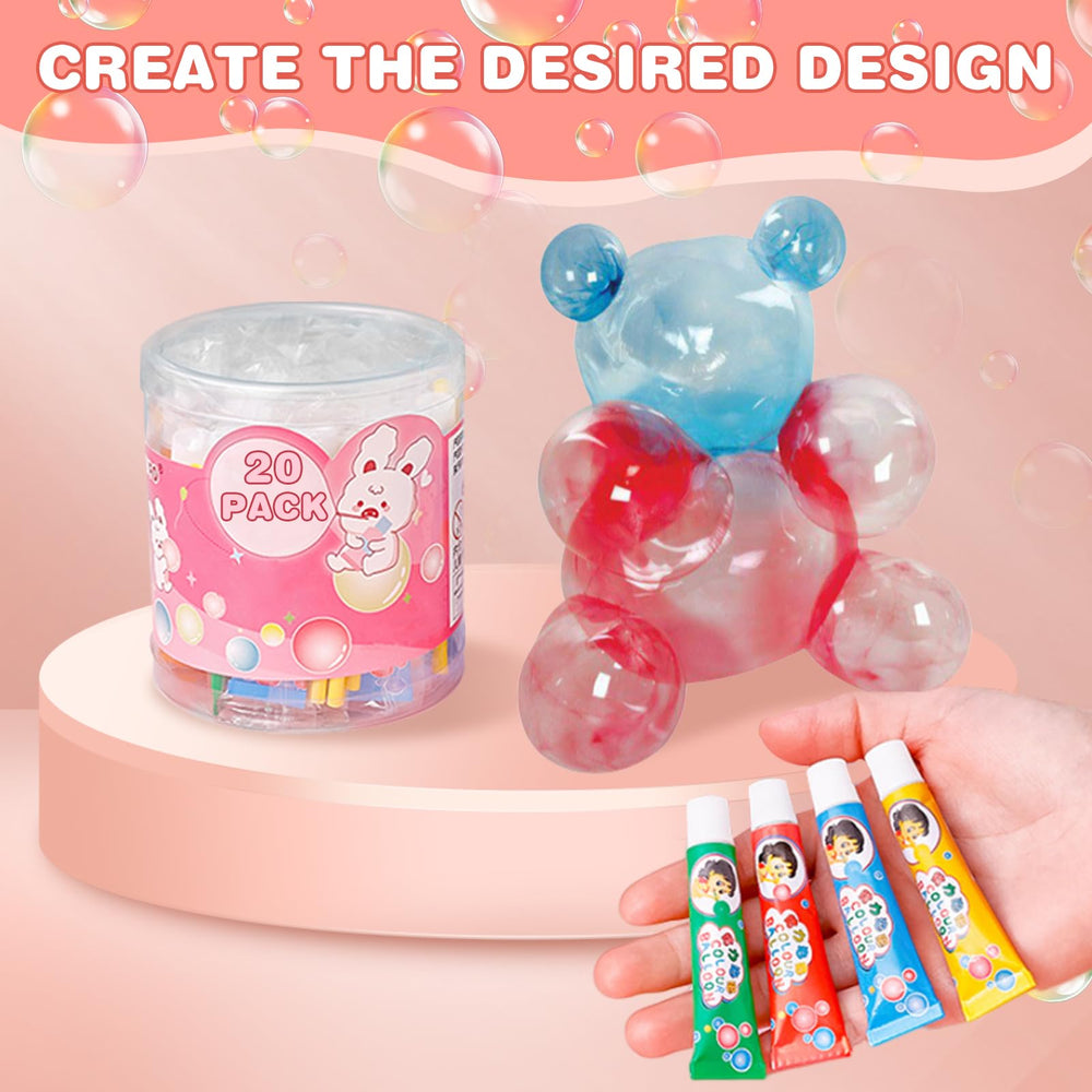 LM.XDBQ bubble tubes with reusable straws for mess-free blowing fun