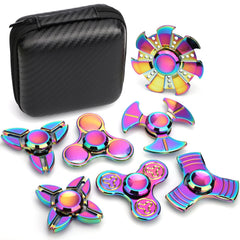 LNCOJOLM rainbow fidget spinner held in hand for smooth focus during tasks.