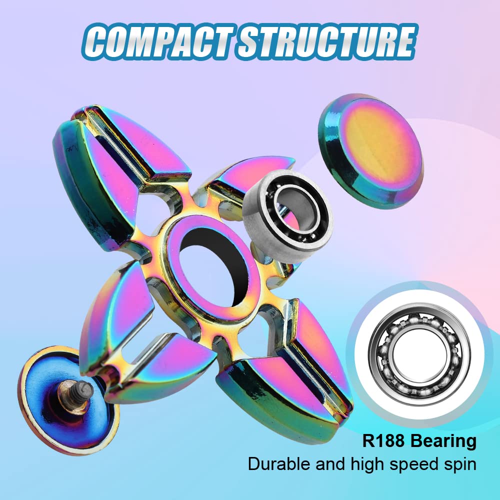LNCOJOLM rainbow fidget spinner in pocket for easy calm on the go.