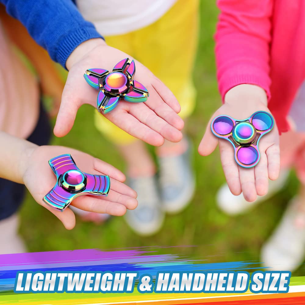LNCOJOLM rainbow fidget spinner portable toy for travel and school.