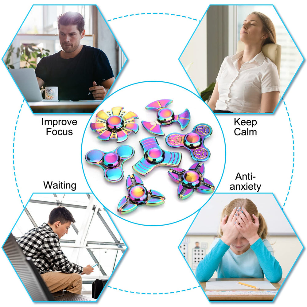LNCOJOLM rainbow fidget spinner promotes focus and sensory engagement during tasks.