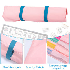 Locmeo mahjong bag buckle-and-snap closure secures contents during transport.