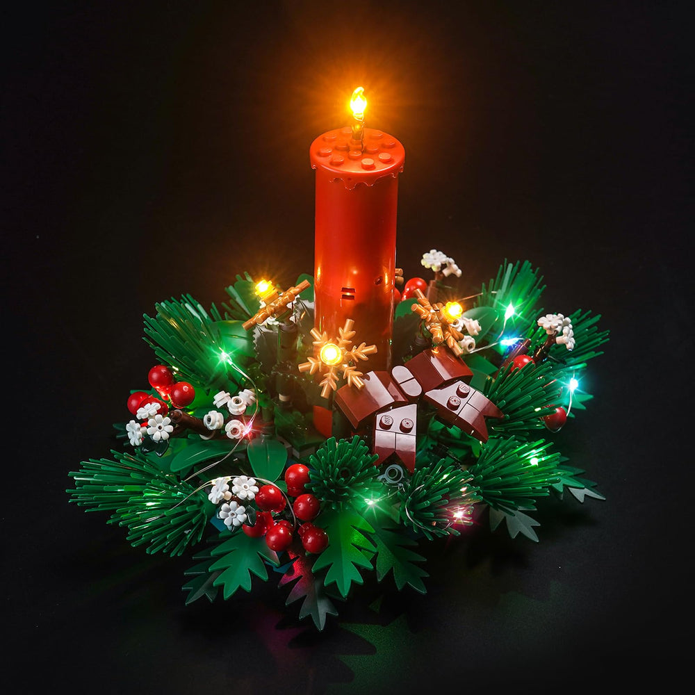 Locolee LED light kit for LEGO 40743 assembly enhances the table display with vibrant, safe illumination.