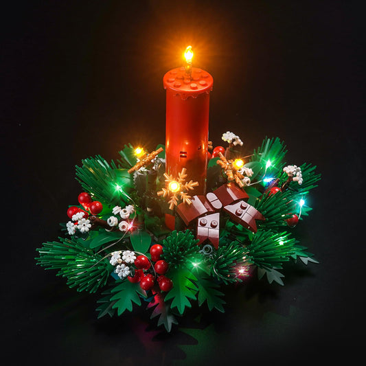 Locolee LED light kit for LEGO 40743 assembly enhances the table display with vibrant, safe illumination.