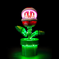 LocoLee LED light kit illuminates Piranha Plant 71426 for dramatic display lighting