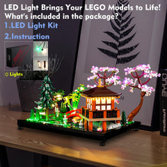 LocoLee Tranquil Garden 10315 lights illuminate hidden details at night