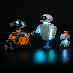 LocoLee light kit for WALL-E and EVE brightens the assembly setup.